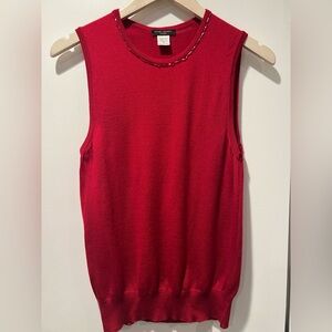 HENRI BENDEL Red Sleeveless Top size M